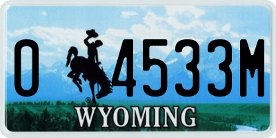 WY license plate 04533M
