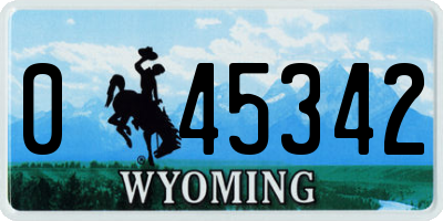 WY license plate 045342
