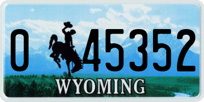 WY license plate 045352