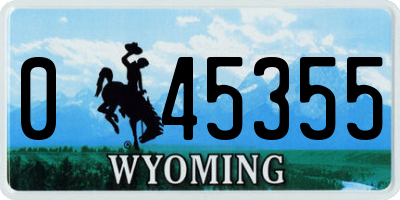 WY license plate 045355