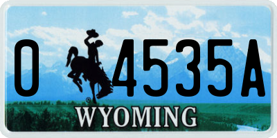 WY license plate 04535A