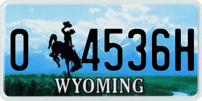 WY license plate 04536H