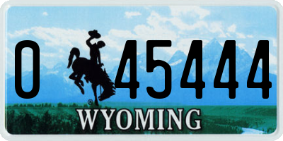 WY license plate 045444