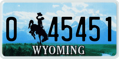 WY license plate 045451