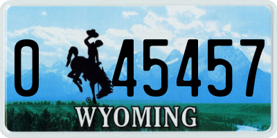 WY license plate 045457
