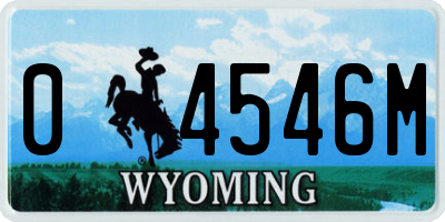 WY license plate 04546M