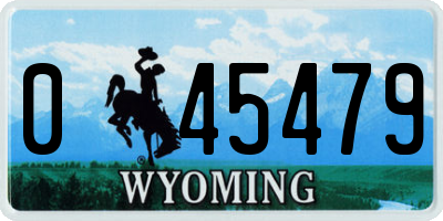 WY license plate 045479