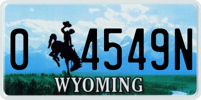 WY license plate 04549N