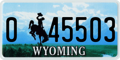 WY license plate 045503