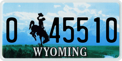 WY license plate 045510