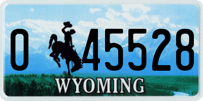 WY license plate 045528