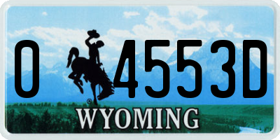 WY license plate 04553D
