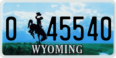 WY license plate 045540
