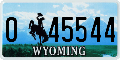 WY license plate 045544