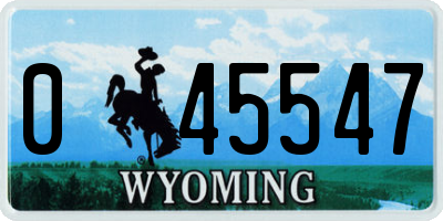WY license plate 045547