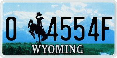 WY license plate 04554F