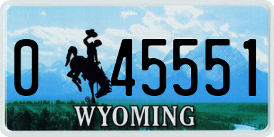 WY license plate 045551