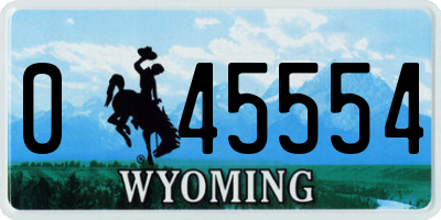 WY license plate 045554