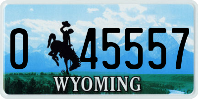 WY license plate 045557