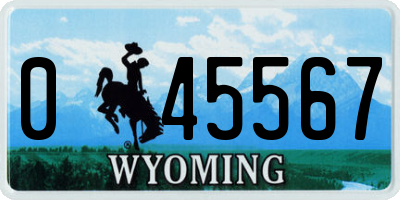 WY license plate 045567