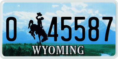 WY license plate 045587
