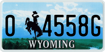 WY license plate 04558G