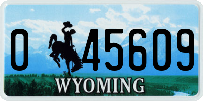 WY license plate 045609