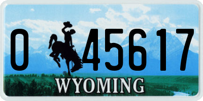 WY license plate 045617