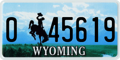 WY license plate 045619