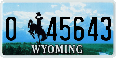 WY license plate 045643