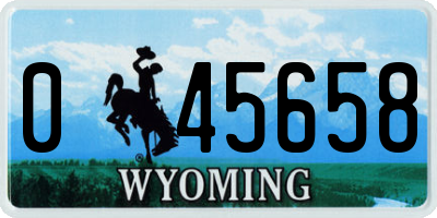 WY license plate 045658