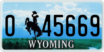 WY license plate 045669