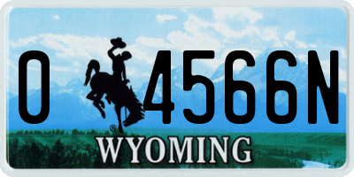 WY license plate 04566N