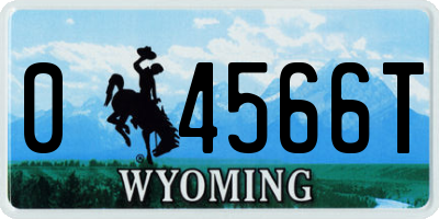 WY license plate 04566T