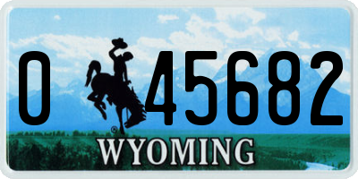 WY license plate 045682
