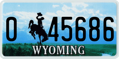 WY license plate 045686