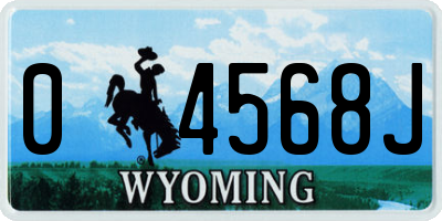 WY license plate 04568J