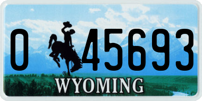 WY license plate 045693