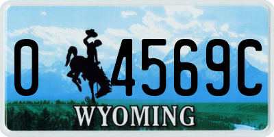 WY license plate 04569C