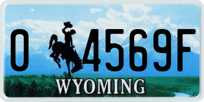 WY license plate 04569F