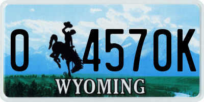 WY license plate 04570K