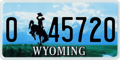 WY license plate 045720
