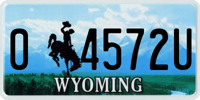 WY license plate 04572U
