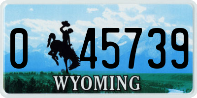 WY license plate 045739