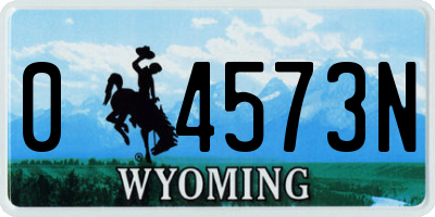WY license plate 04573N