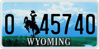 WY license plate 045740