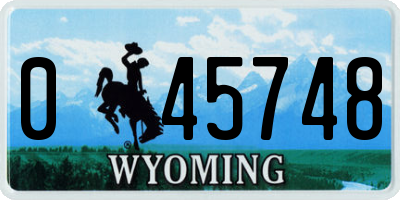 WY license plate 045748