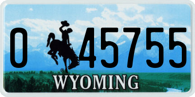WY license plate 045755