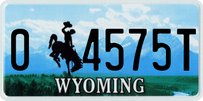 WY license plate 04575T
