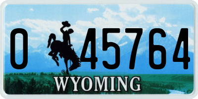 WY license plate 045764